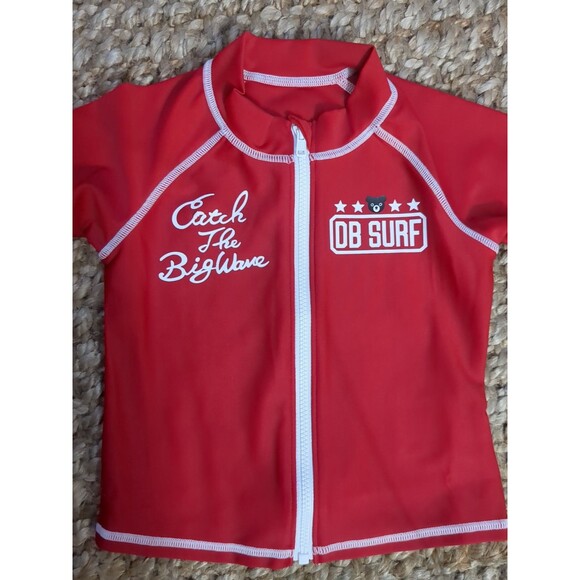 Miki House Red Catch The Big Wave Unisex Rash Guard Size 13 21 Inch Chest - Picture 3 of 8